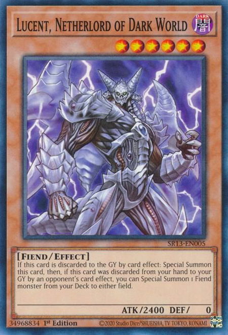 Lucent, Netherlord of Dark World trading card from Structure Deck: Dark World Lucent, Netherlord of Dark World - Structure Deck: Dark World YuGiOh trading card