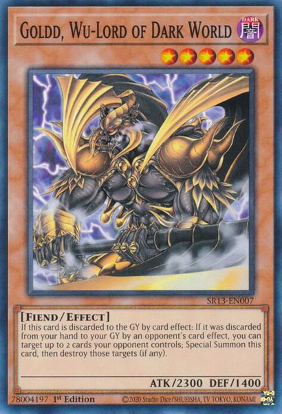 Goldd, Wu-Lord of Dark World trading card from Structure Deck: Dark World Goldd, Wu-Lord of Dark World - Structure Deck: Dark World YuGiOh trading card