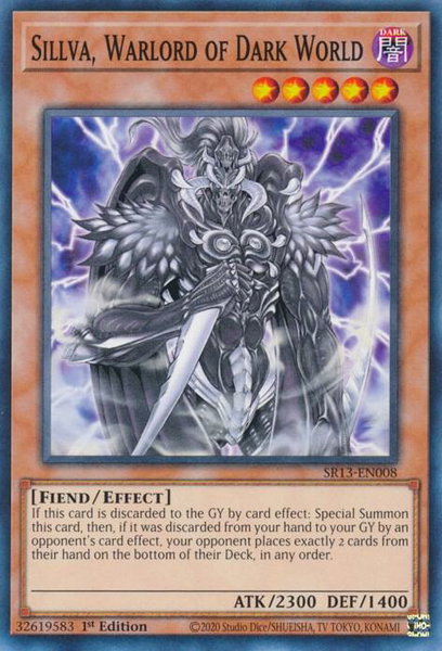 Sillva, Warlord of Dark World trading card from Structure Deck: Dark World Sillva, Warlord of Dark World - Structure Deck: Dark World YuGiOh trading card
