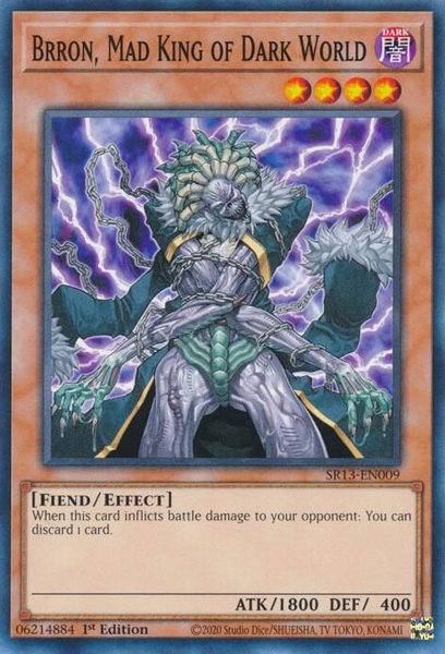 Brron, Mad King of Dark World trading card from Structure Deck: Dark World Brron, Mad King of Dark World - Structure Deck: Dark World YuGiOh trading card