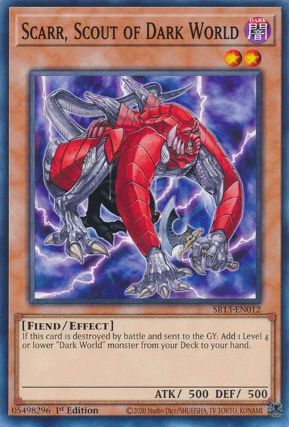 Scarr, Scout of Dark World trading card from Structure Deck: Dark World Scarr, Scout of Dark World - Structure Deck: Dark World YuGiOh trading card