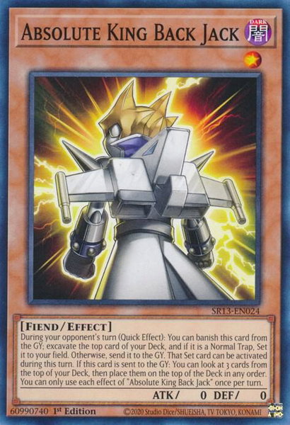 Absolute King Back Jack trading card from Structure Deck: Dark World Absolute King Back Jack - Structure Deck: Dark World YuGiOh trading card
