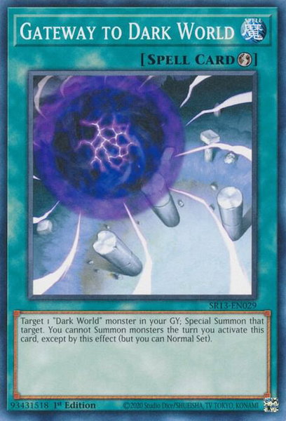 Gateway to Dark World trading card from Structure Deck: Dark World Gateway to Dark World - Structure Deck: Dark World YuGiOh trading card