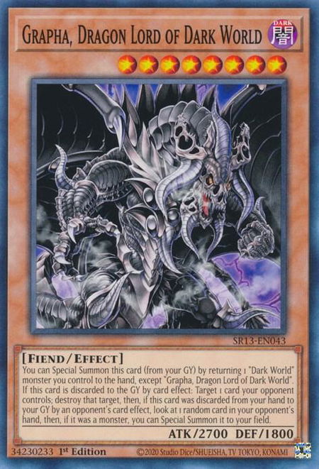 Grapha, Dragon Lord of Dark World trading card from Structure Deck: Dark World Grapha, Dragon Lord of Dark World - Structure Deck: Dark World YuGiOh trading card