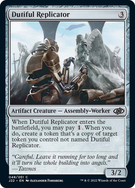 Dutiful Replicator trading card from Jumpstart 2022 Dutiful Replicator - Jumpstart 2022 Magic: The Gathering trading card