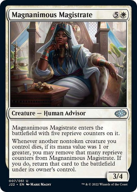 Magnanimous Magistrate - Jumpstart 2022 Magic: The Gathering trading card