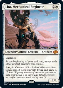 Lita, Mechanical Engineer - Jumpstart 2022 (J22) #6 - Mythic Rare Magic: The Gathering Trading Card