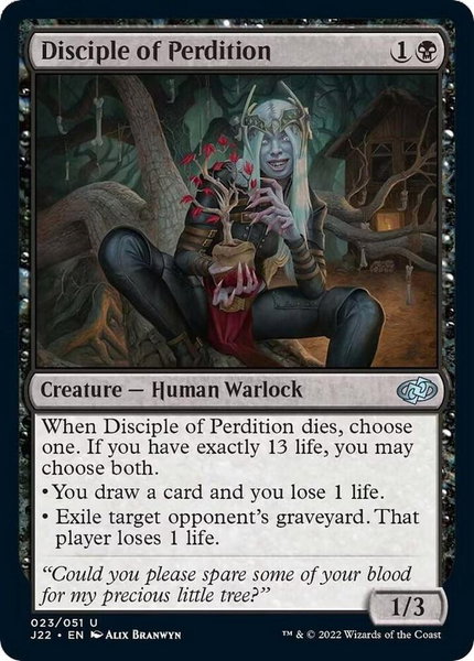 Disciple of Perdition trading card from Jumpstart 2022 Disciple of Perdition - Jumpstart 2022 Magic: The Gathering trading card