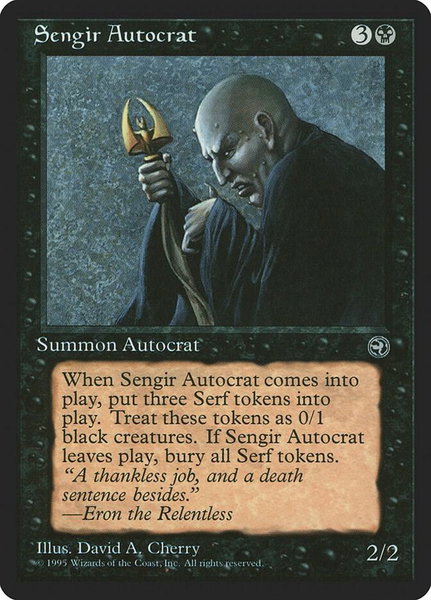 Sengir Autocrat trading card from Homelands Sengir Autocrat - Homelands Magic: The Gathering trading card