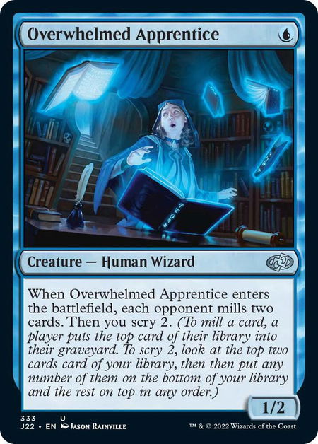 Overwhelmed Apprentice - Jumpstart 2022 Magic: The Gathering trading card