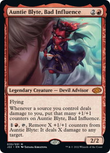 Auntie Blyte, Bad Influence - Jumpstart 2022 (J22) #30 - Mythic Rare Magic: The Gathering Trading Card