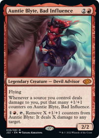 Auntie Blyte, Bad Influence - Jumpstart 2022 (J22) #30 - Mythic Magic: The Gathering Trading Card