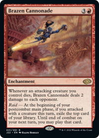 Brazen Cannonade - Jumpstart 2022 (J22) #31 - Rare Magic: The Gathering Trading Card