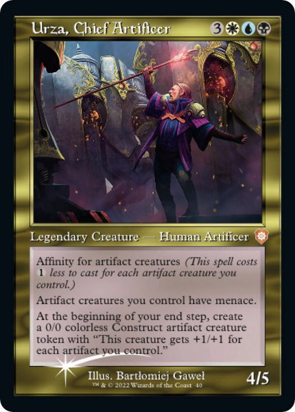 Urza, Chief Artificer (Display Commander) - Thick Stock trading card from Commander: The Brothers' War Urza, Chief Artificer (Display Commander) - Thick Stock - Commander: The Brothers' War Magic: The Gathering trading card