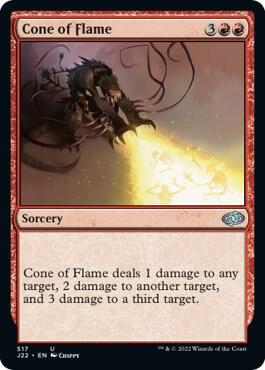 Cone of Flame trading card from Jumpstart 2022 Cone of Flame - Jumpstart 2022 Magic: The Gathering trading card