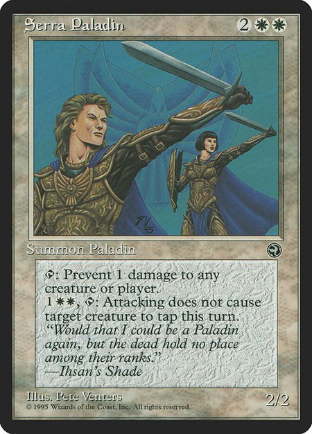 Serra Paladin - Homelands Magic: The Gathering trading card