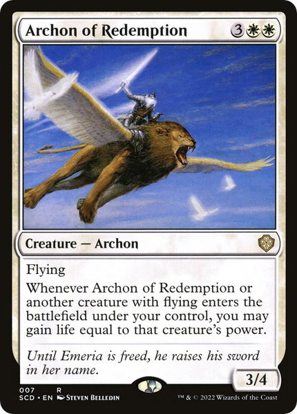Archon of Redemption trading card from Starter Commander Decks Archon of Redemption - Starter Commander Decks Magic: The Gathering trading card