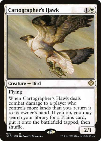 Cartographer's Hawk trading card from Starter Commander Decks Cartographer's Hawk - Starter Commander Decks Magic: The Gathering trading card