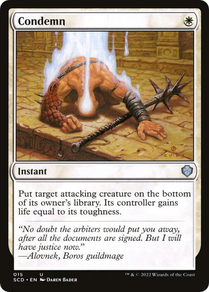 Condemn trading card from Starter Commander Decks Condemn - Starter Commander Decks Magic: The Gathering trading card