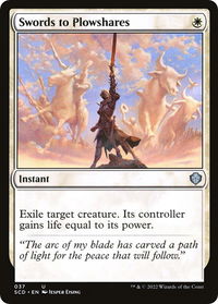 Swords to Plowshares - Starter Commander Decks (SCD) #37 - Uncommon Magic: The Gathering Trading Card