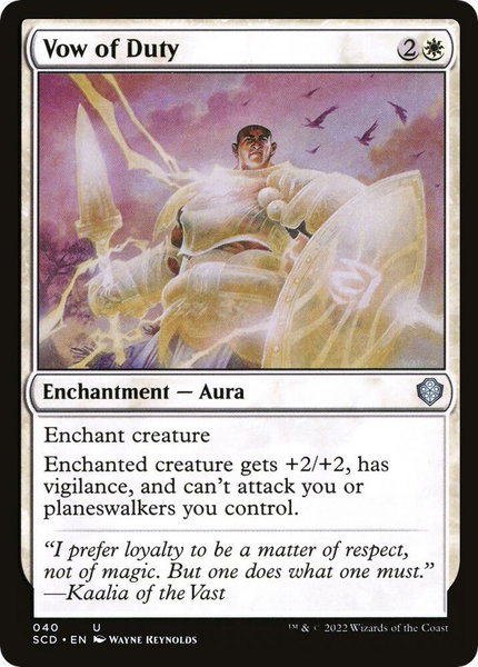 Vow of Duty trading card from Starter Commander Decks Vow of Duty - Starter Commander Decks Magic: The Gathering trading card