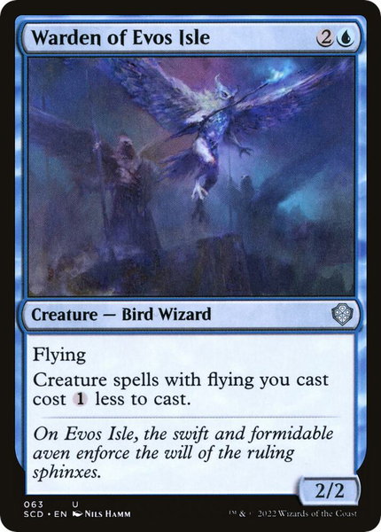 Warden of Evos Isle trading card from Starter Commander Decks Warden of Evos Isle - Starter Commander Decks Magic: The Gathering trading card