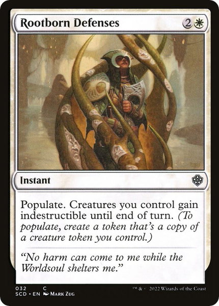 Rootborn Defenses trading card from Starter Commander Decks Rootborn Defenses - Starter Commander Decks Magic: The Gathering trading card
