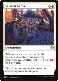 Valor in Akros - Starter Commander Decks (SCD) #39 - Uncommon Magic: The Gathering Trading Card