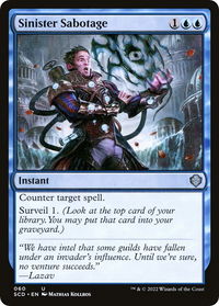 Sinister Sabotage - Starter Commander Decks (SCD) #60 - Uncommon Magic: The Gathering Trading Card