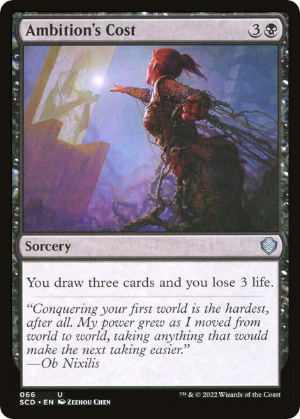 Ambition's Cost trading card from Starter Commander Decks Ambition's Cost - Starter Commander Decks Magic: The Gathering trading card