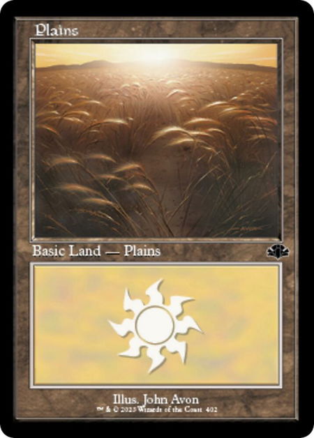 Plains (402) (Retro Frame) - Dominaria Remastered Magic: The Gathering trading card