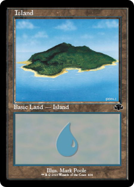 Island (404) (Retro Frame) - Dominaria Remastered Magic: The Gathering trading card