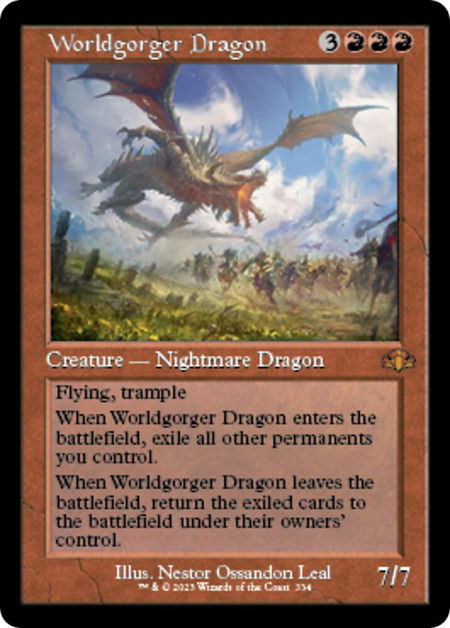 Worldgorger Dragon (Retro Frame) - Dominaria Remastered Magic: The Gathering trading card
