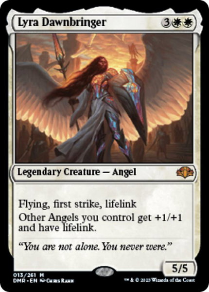 Lyra Dawnbringer - Dominaria Remastered Magic: The Gathering trading card