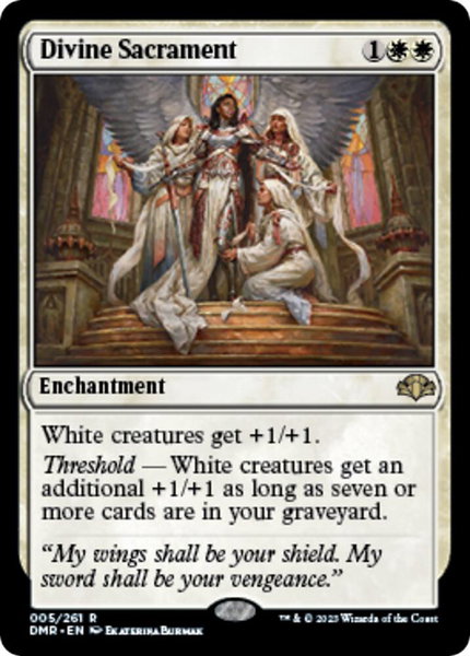 Divine Sacrament trading card from Dominaria Remastered Divine Sacrament - Dominaria Remastered Magic: The Gathering trading card