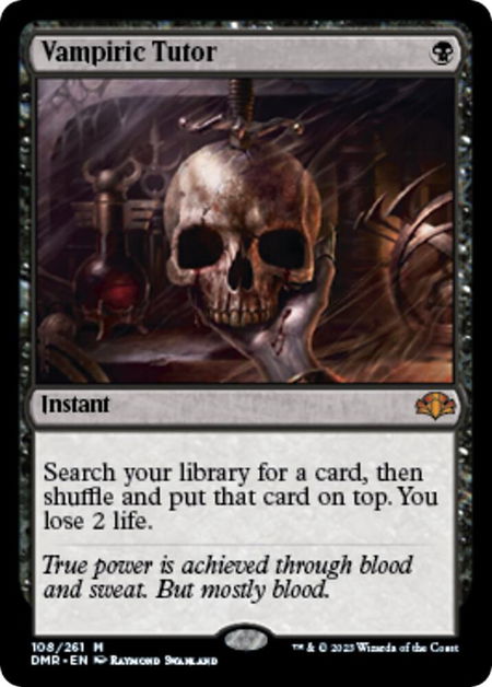 Vampiric Tutor trading card from Dominaria Remastered Vampiric Tutor - Dominaria Remastered Magic: The Gathering trading card