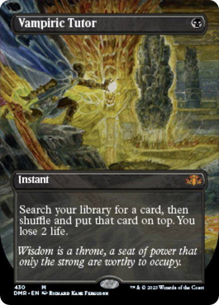 Vampiric Tutor (Borderless) trading card from Dominaria Remastered Vampiric Tutor (Borderless) - Dominaria Remastered Magic: The Gathering trading card