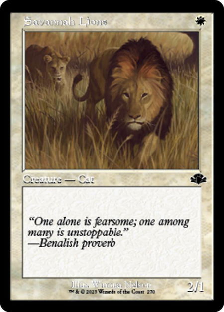 Savannah Lions (Retro Frame) - Dominaria Remastered Magic: The Gathering trading card