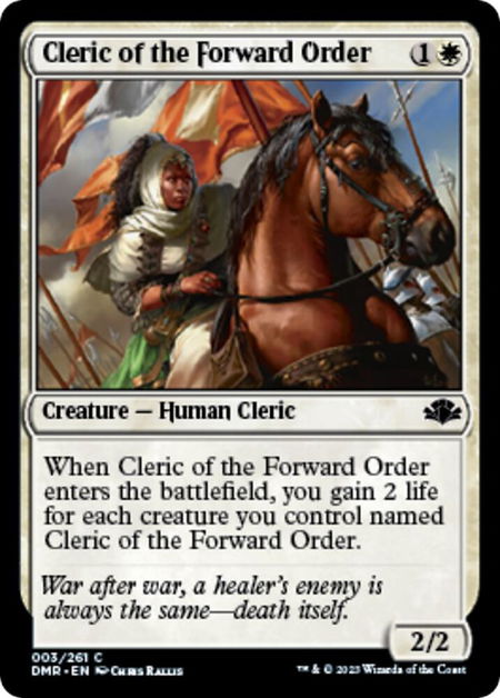 Cleric of the Forward Order - Dominaria Remastered Magic: The Gathering trading card