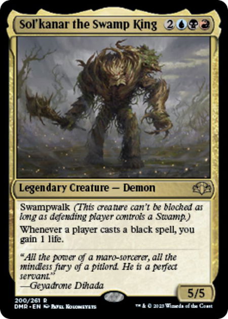 Sol'kanar the Swamp King - Dominaria Remastered Magic: The Gathering trading card