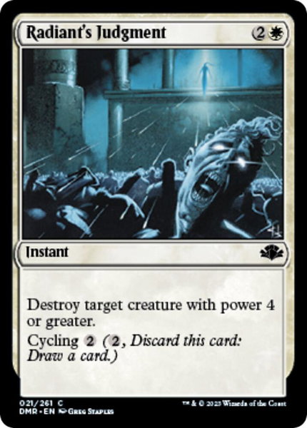 Radiant's Judgment - Dominaria Remastered Magic: The Gathering trading card