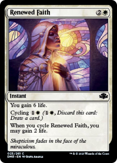 Renewed Faith - Dominaria Remastered Magic: The Gathering trading card