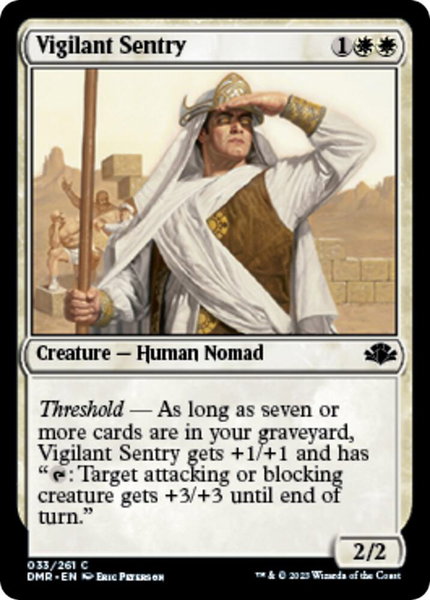 Vigilant Sentry - Dominaria Remastered Magic: The Gathering trading card