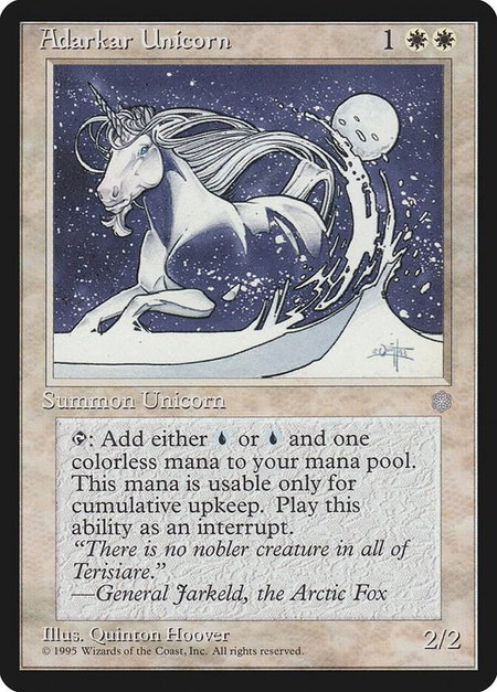 Adarkar Unicorn - Ice Age Magic: The Gathering trading card