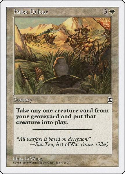 False Defeat - Portal Three Kingdoms Magic: The Gathering trading card