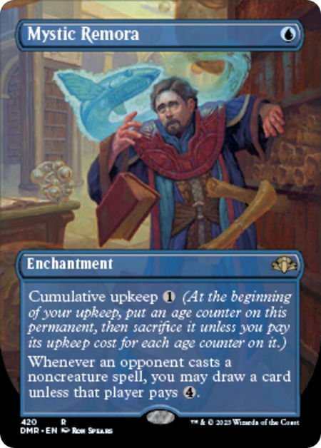 Mystic Remora (Borderless) trading card from Dominaria Remastered Mystic Remora (Borderless) - Dominaria Remastered Magic: The Gathering trading card