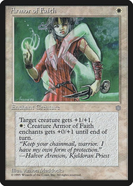 Armor of Faith - Ice Age Magic: The Gathering trading card