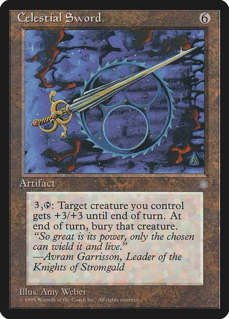 Celestial Sword - Ice Age Magic: The Gathering trading card