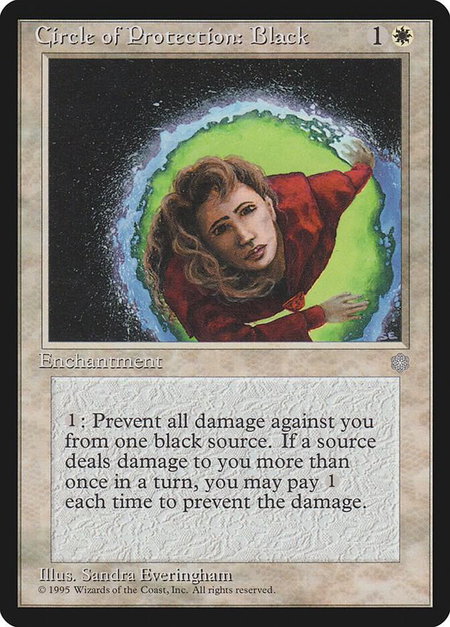 Circle of Protection: Black - Ice Age Magic: The Gathering trading card