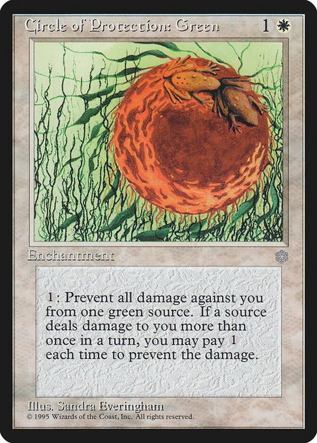 Circle of Protection: Green - Ice Age Magic: The Gathering trading card